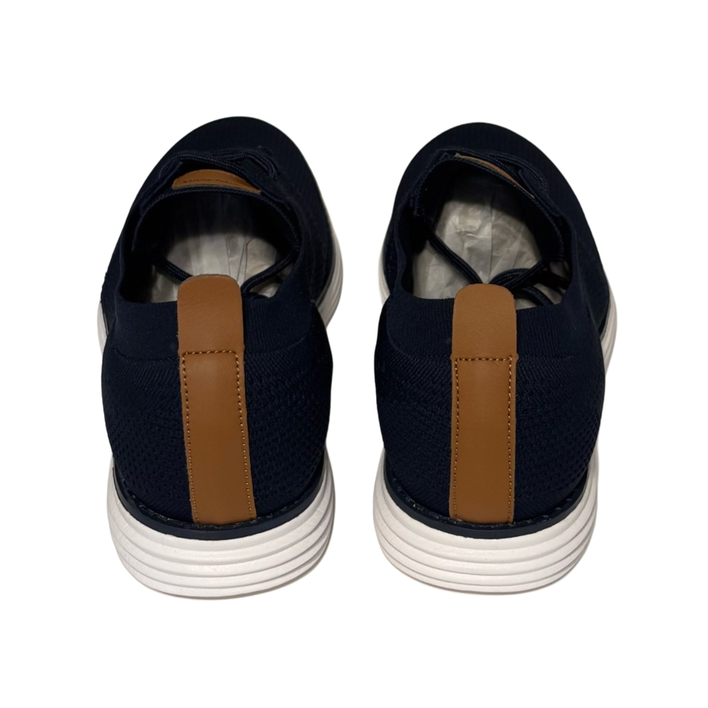 Men's Knit Lace-Up Sneakers in Navy with White Sole - Picture 6 of 9